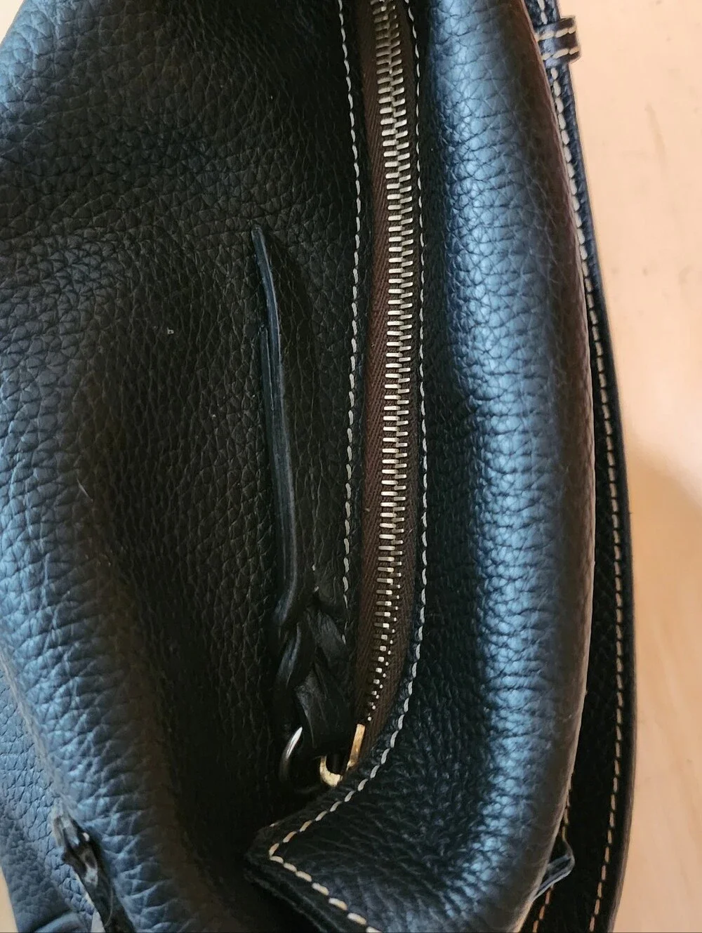 Dooney & Bourke Black Pebble Leather Shoulder Bag